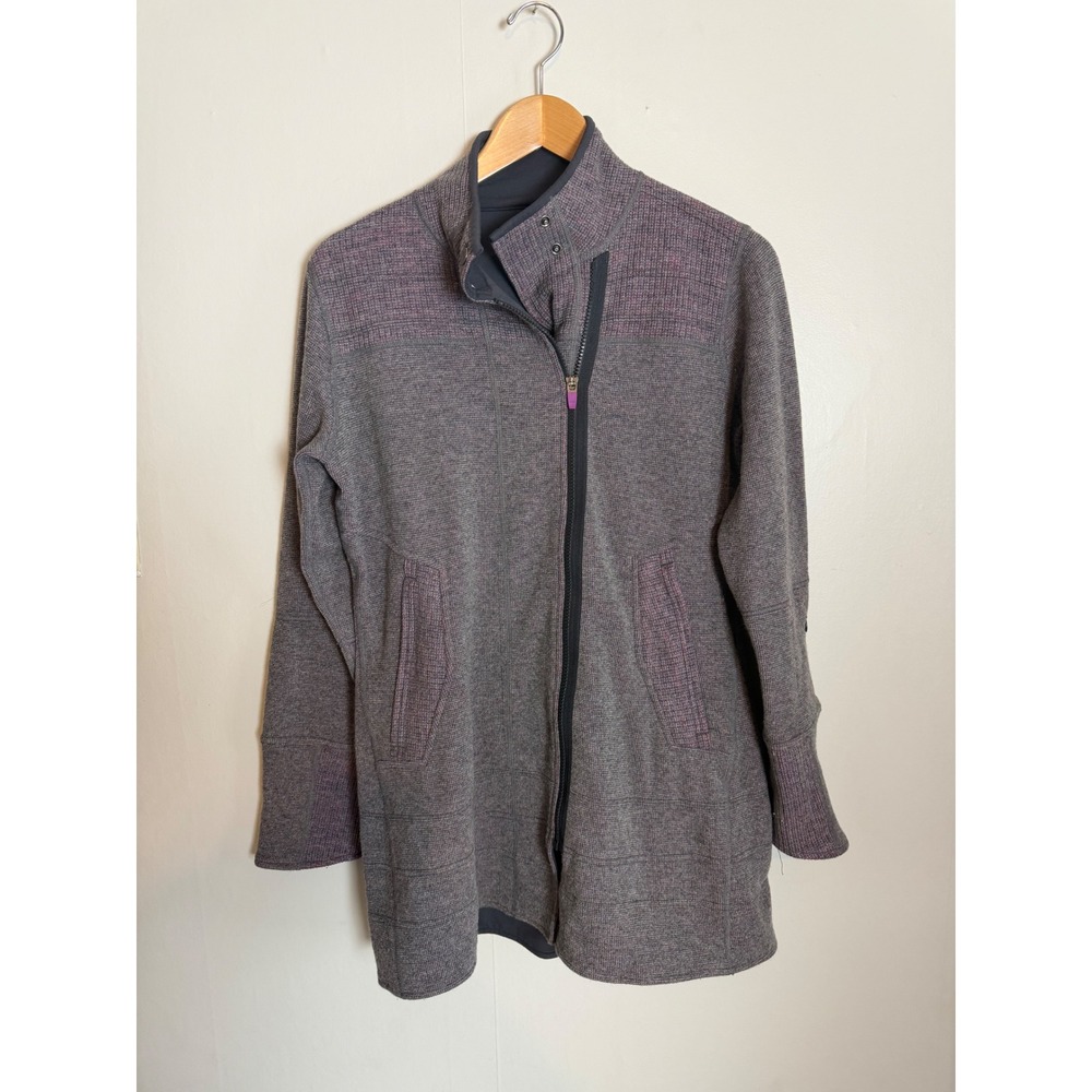 Title Nine Wool Blend Asymmetrical Zip Fleece Lined Jacket sweater long coastal
